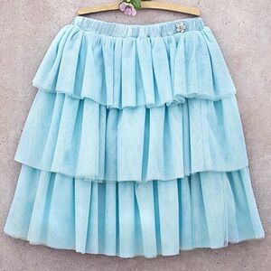 Joyfolie mia joy blue cece tulle tiered skirt size 10